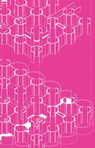 "figure 5" from Ligler, a pink background with white outline shapes