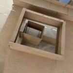 photograph of a cardboard model